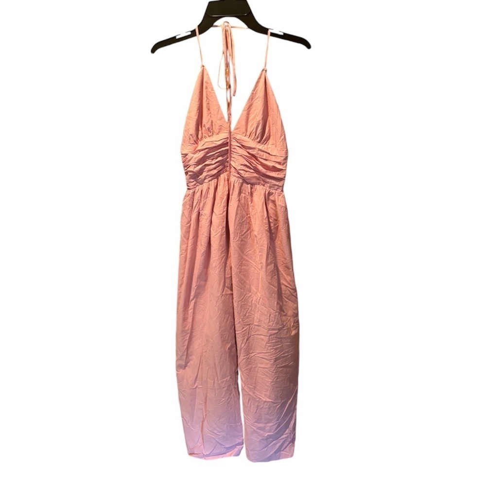 Charles Henry Ruched Halter Midi Sundress in Mauve XS NWT
